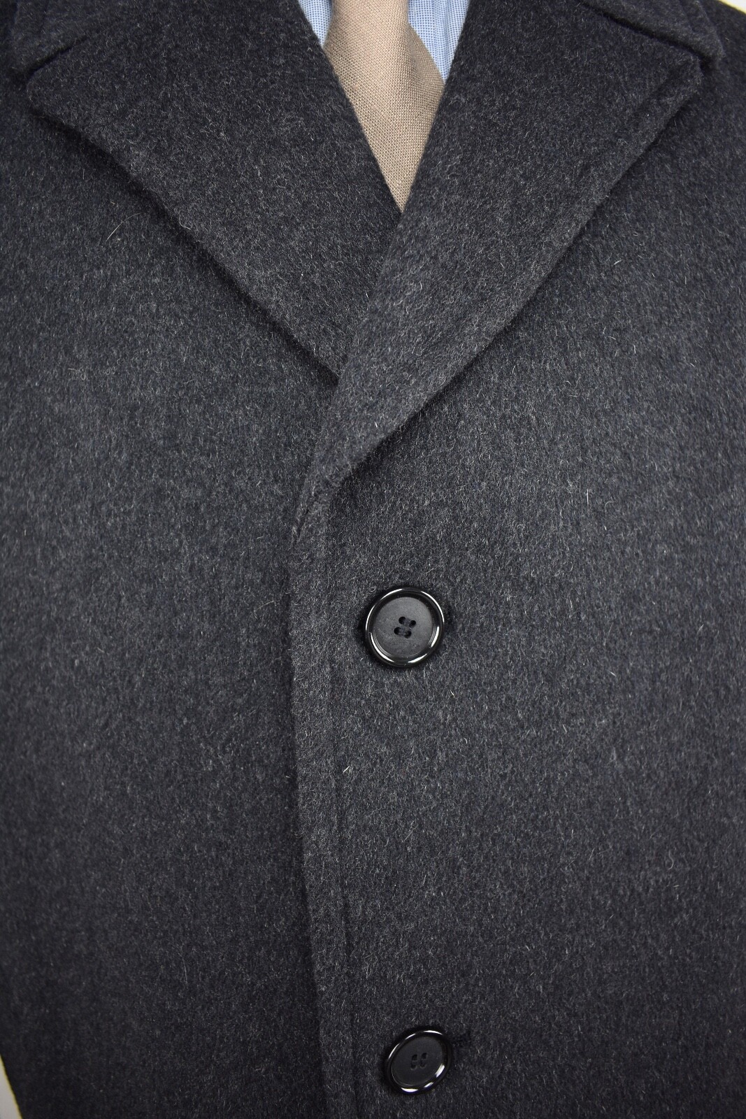 Bill Blass Solid Dark Gray Flannel Wool Three But… - image 4