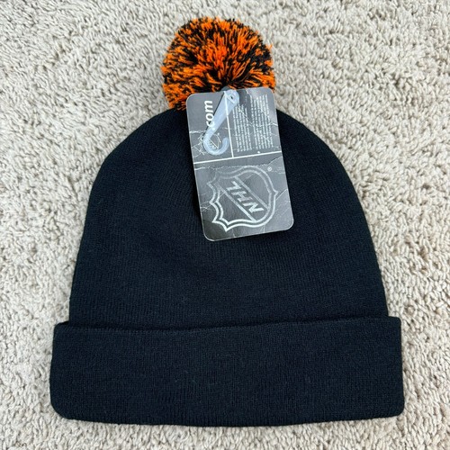Philadelphia Flyers Beanie Zephyr Graf-X Black Team Logo Pom Cuffed Knit Cap NWT - Picture 3 of 5