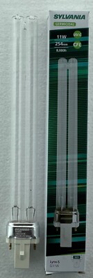 2er Pack Sylvania 11 Watt Keimtötende Glühbirne 2 Pin Ultra Klar UVC Teichfilter