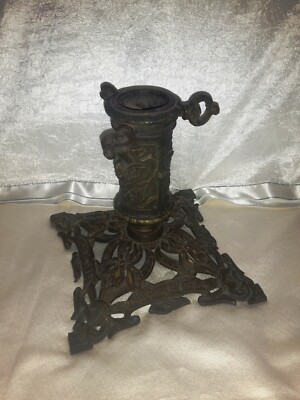 Drehbar Christbaumständer Antik Weihnachtsbaum Ständer Gusseisen Putte  Engel | Ebay