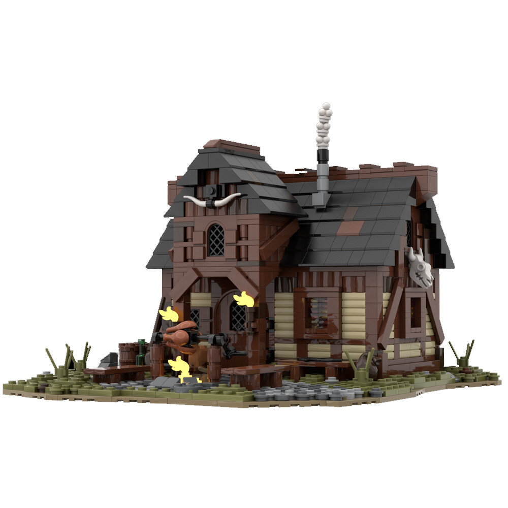 MOC-112418 Modular Building: Medieval Hunter's Hut House Model 1404 Parts
