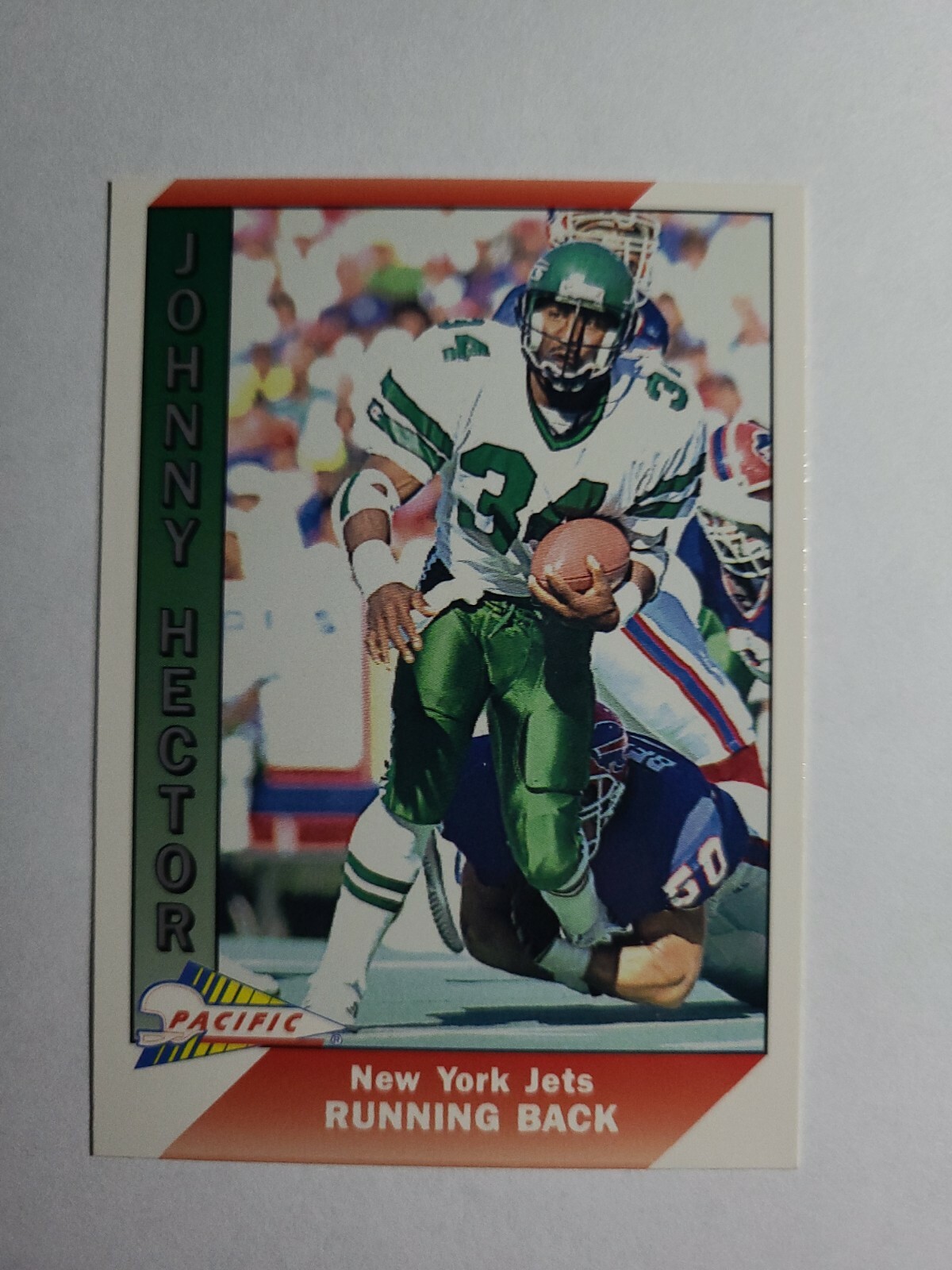 JOHNNY HECTOR 1991 PACIFIC FOOTBALL CARD # 377 D5617