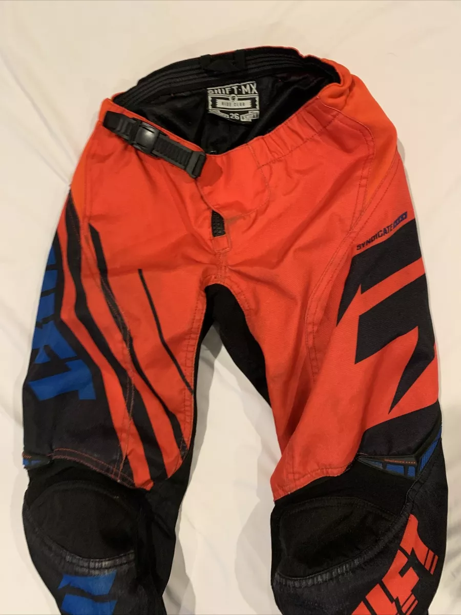 Boys Shift Assault Pant MX ATV Race Riding Pants Youth Size 26 Red Black Blue