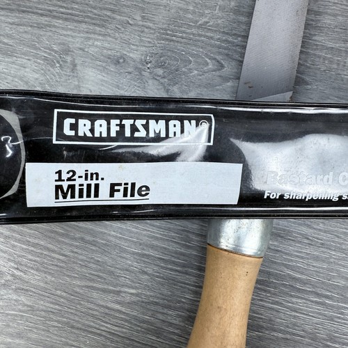 Vintage Craftsman 12" Mill File Bastard Cut 9-31298 w/ Wood Handle 18"L Overall - Picture 2 of 16