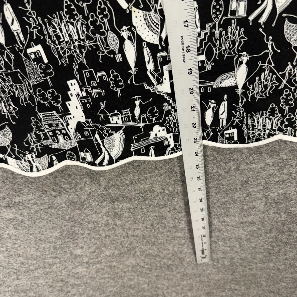 Falda Grace Elements Mujer 4 Negra Geométrica Línea A Midi Cremallera Algodón tiro medio Foto 4 de 4