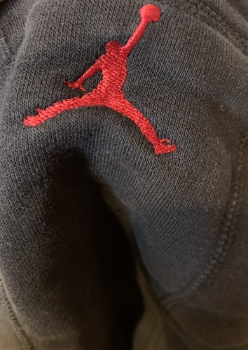 Vintage Air Jordan Wings Logo Black Mens Pullover Hoodie Sweatshirt XXL - Picture 9 of 10