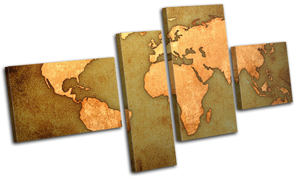 World Atlas Maps Flags MULTI CANVAS WALL ART Picture Print VA | eBay