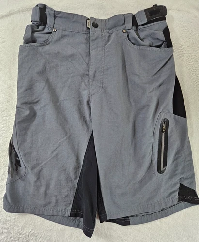 ZOIC Gray Hybrid Lightweight Ether Shorts Mens Size XL 100% Nylon Adjustable