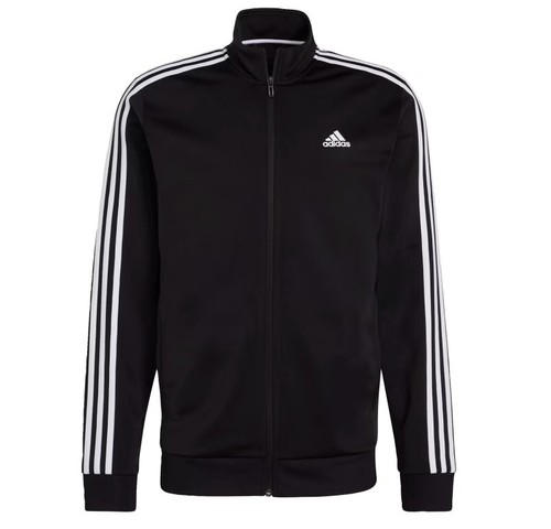 adidas Men's Essentials Warm-Up 3-Stripes Black/White Track Jacket 3XLT - New