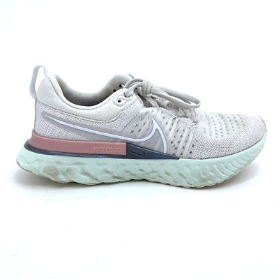 Womens 7.5 Nike React Infinity Flyknit 2 White Gray Green Pink Shoes CT2423-007