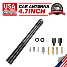 Short Car Antenna Radio Amfm Mast Carbon Fiber Black Screw Universal