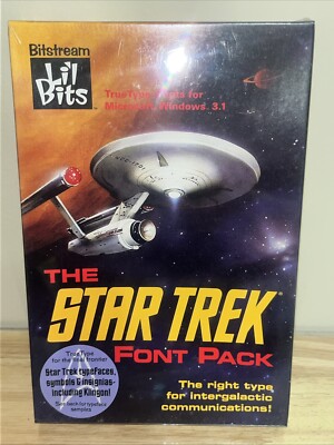 NEW The Star Trek Font Pack Bitstream Lil Bits Windows 3.5''