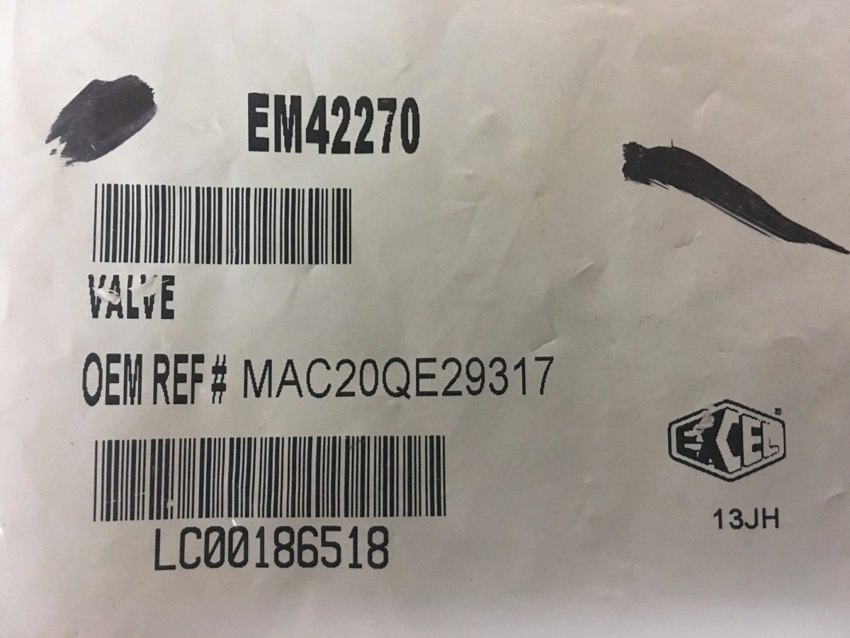 Air Horn Control Valve Plastic Excel # EM42270 Ref.# Mack 