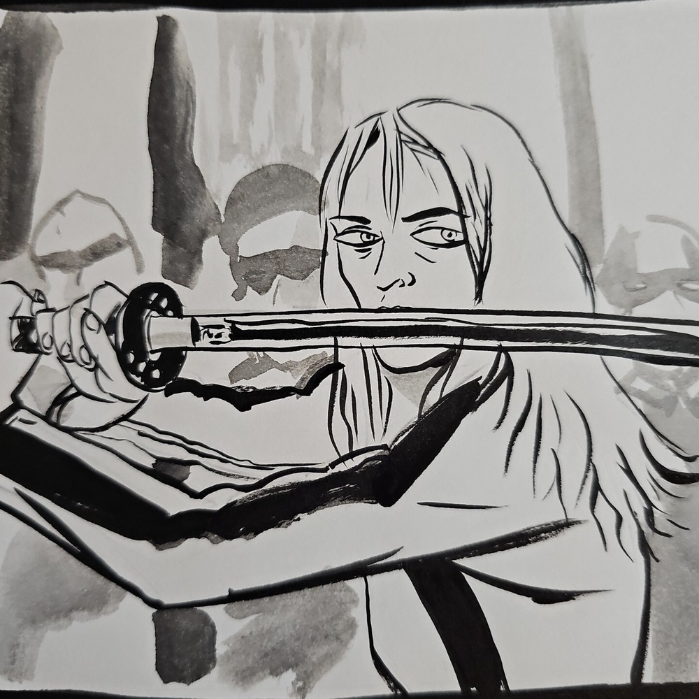 KILL BILL "The Bride" by Sam Hiti (Kickily) | Original Comic Art Commission 2003
