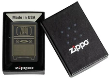 Genuine ZIPPO Lighter 48619 ZIPPO 1932 VINTAGE TV MATT BLACK BNIB 