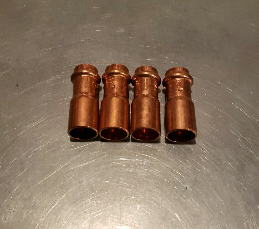 (4) 1/2 Inch Propress X 3/4 Inch Fitting Reducer.