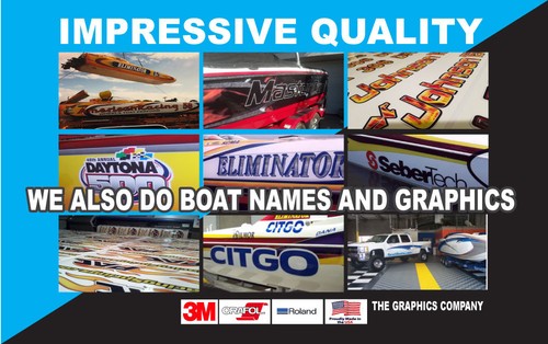 Blue Metal Custom Boat Registration Numbers Decals Vinyl Stickers Your Numbers - Picture 5 of 6