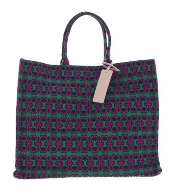 COCCINELLE Never Without Bag Jacquar Handbag Handtasche Mul. Dahl / M. Blue