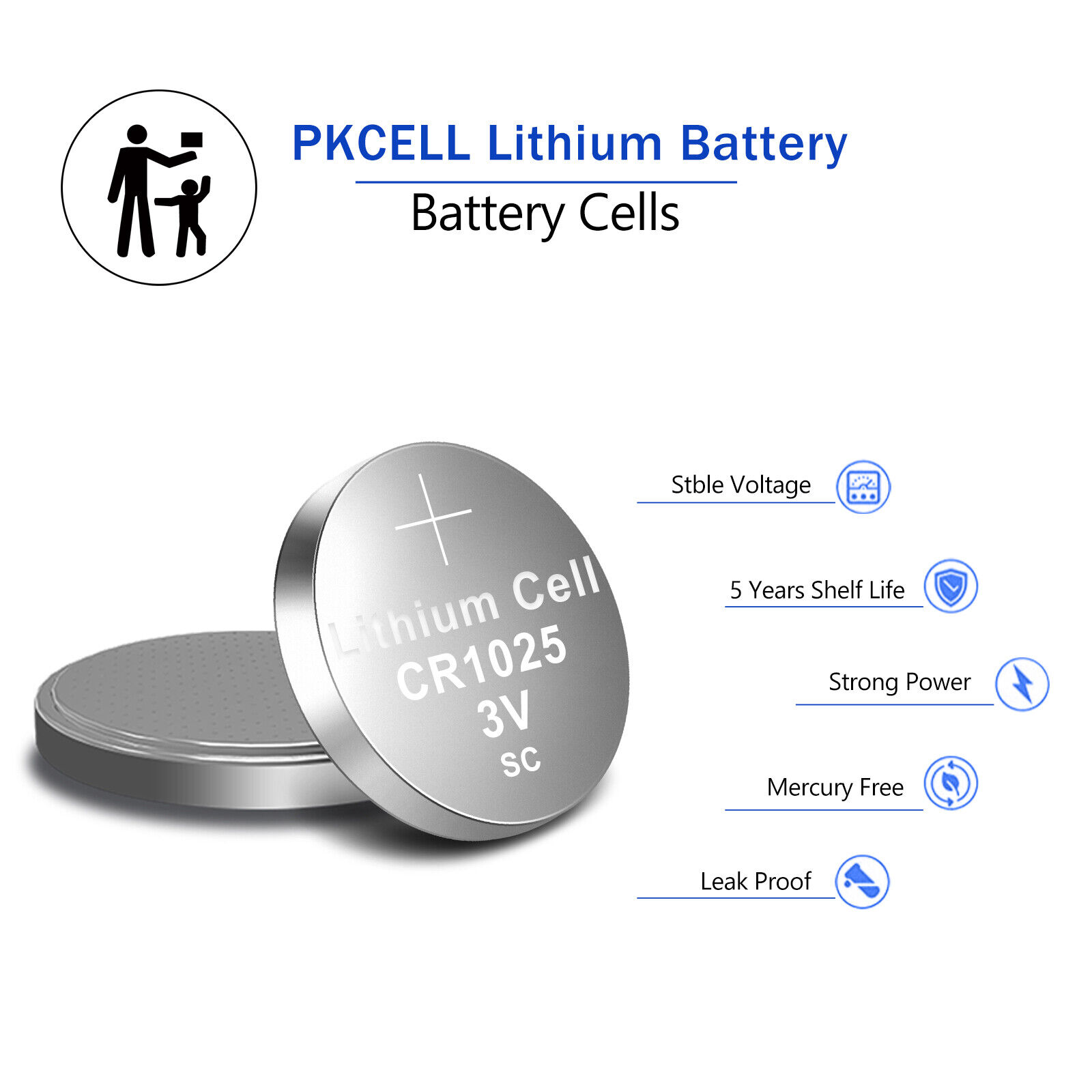25pcs PKCELL 3V CR1025 Batteries, Lithium Battery 1025 | Shipped from Canada