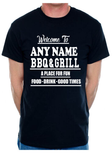 Personalisiertes Herren-T-Shirt BBQ & Grill beliebiger Name Ihre Namenswahl - Bild 1 von 8