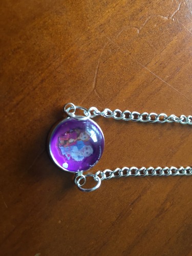 Frozen change colour mood Necklace handmade changes pink (hot) purple (cold) - Picture 4 of 17