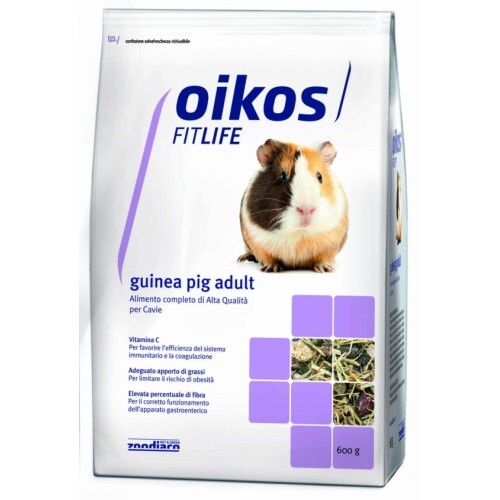 Oikos Guinea pig adult 600 grammi Alimento completo per cavie