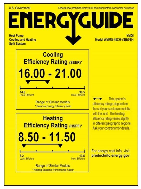 YMGI 48000 BTU DUAL ZONE 21 SEER DUCTLESS MINI SPLIT Heating and AC JK78