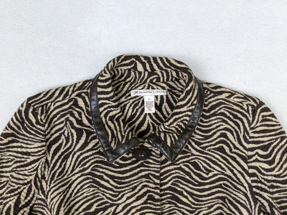 COLECCIÓN JM - BLAZER MUJER MARRÓN Y BEIGE CEBRA ANIMAL PRINT PUNTO ELÁSTICO PM Foto 3 de 4