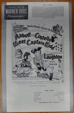 ABBOTT & COSTELLO MEET CAPTAIN KIDD 1953 ORIG 11X17 UNCUT PRESSBOOK BUD ABBOTT