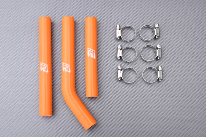 Tuyaux radiateur KTM XC 150 orange : kit durites eau silicone contre les fuites 2010-2014