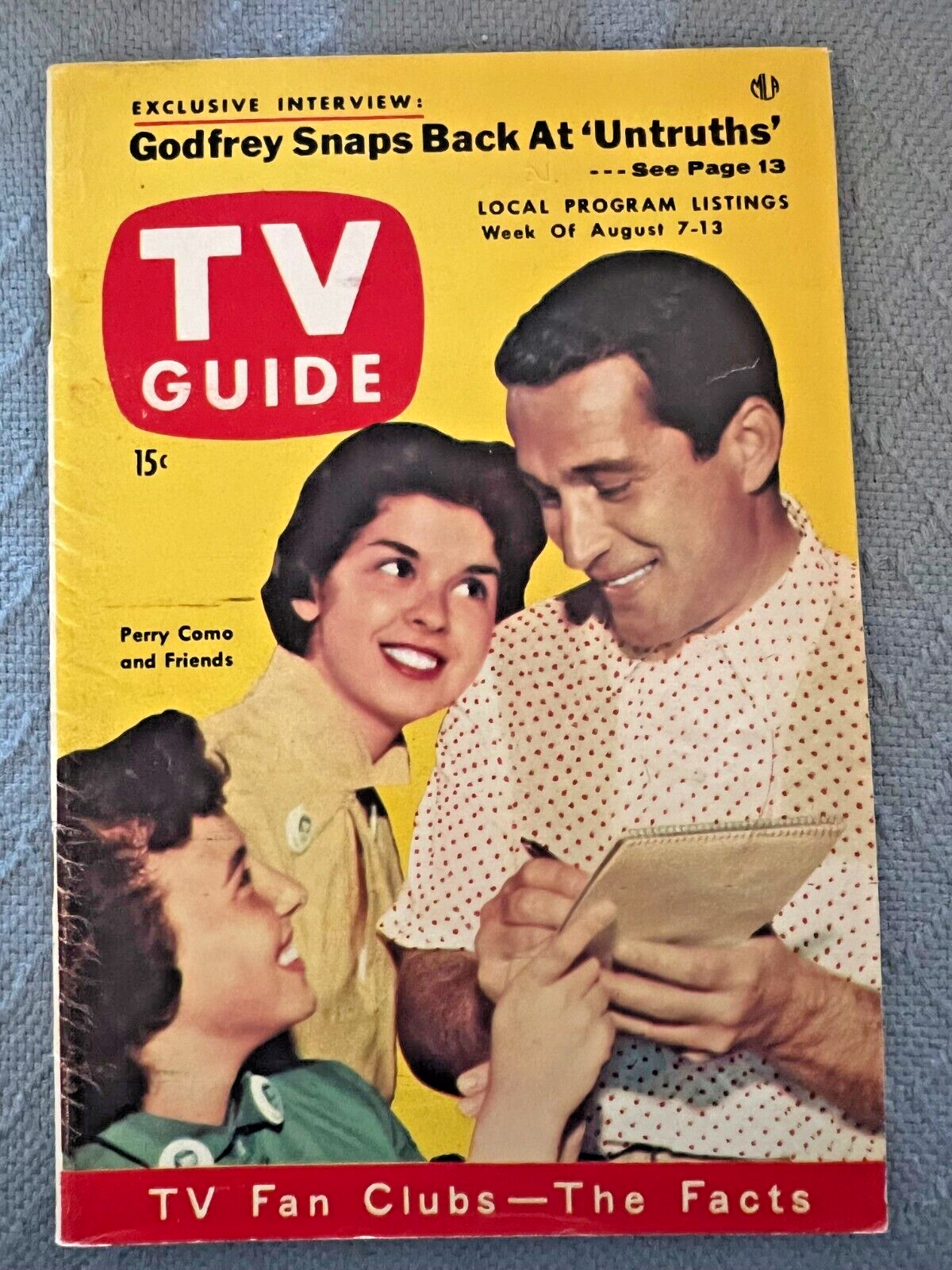 Perry Como vintage TV Guide August 713, 1954 (V 1, issue 7) eBay