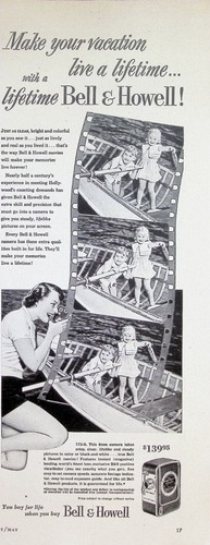 VINTAGE 1950s Print Ad ~ Bell & Howell Movie Camera ~ ...Live a Lifetime... - 第 1/1 張圖片