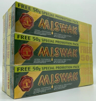 6 X 140g Dabur MISWAK Zahnpasta Fluoridfrei ORIGINAL 6er Pack SIWAK SEWAK MESWAK