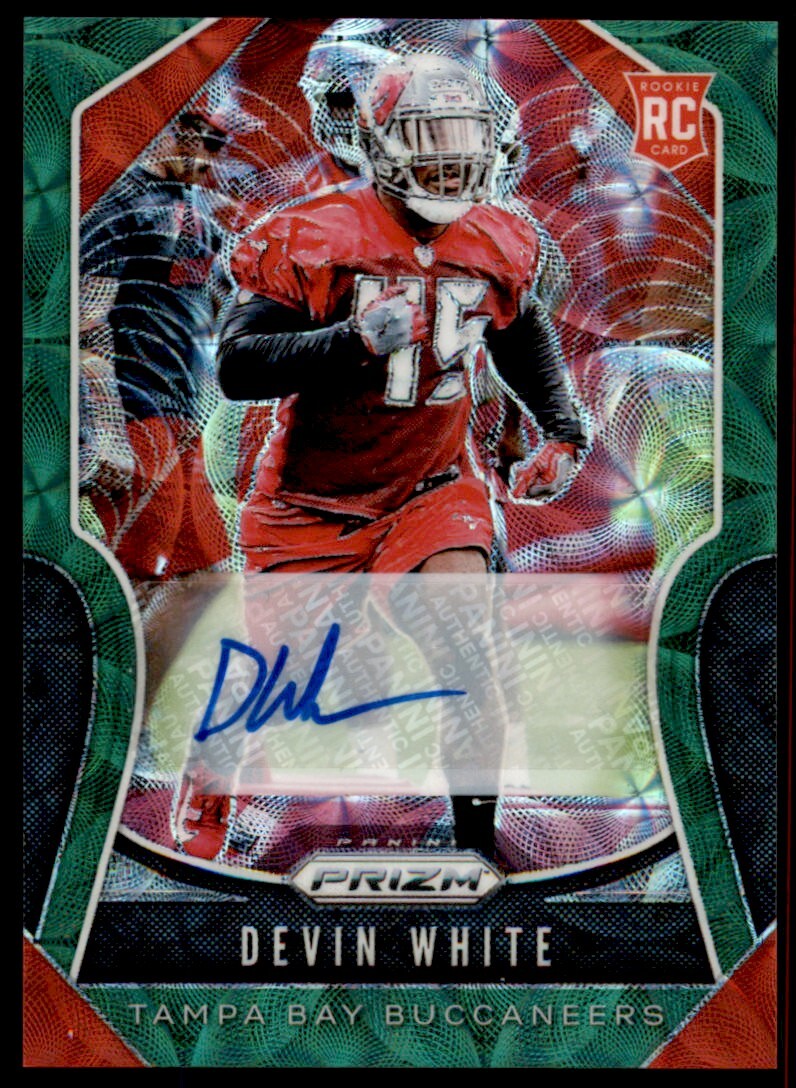 2019 Panini Prizm Green Scope Devin White Auto RC 22/75 Bucs #312 *Noles2148*