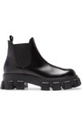 100% AUTHENTIC NEW MEN PRADA MONOLITH BLACK LEATHER CHELSEA BOOTS UK 10/US 11 — photo 2
