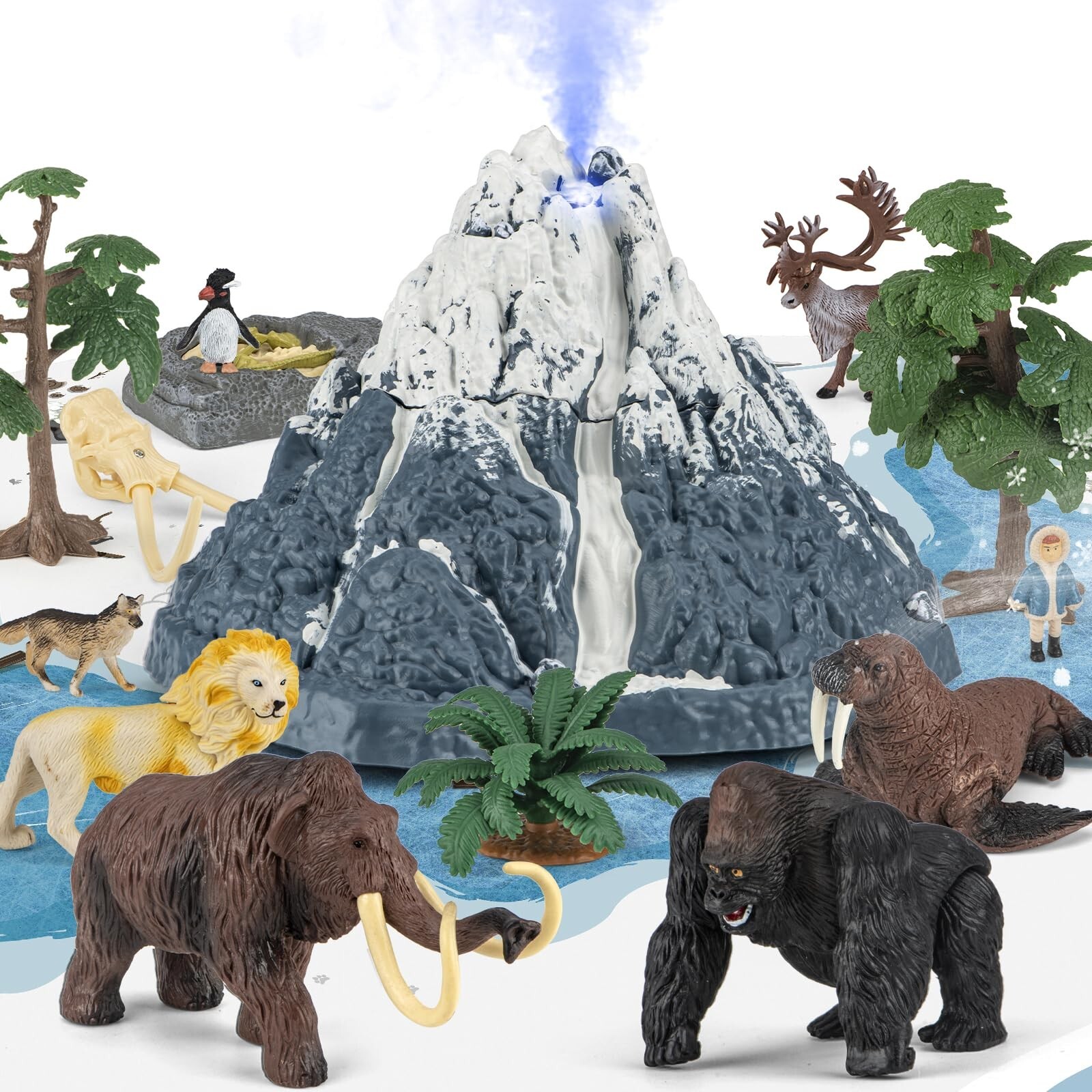 TOYSXYIN-Prehistoric Animal Toys for Kids 3-5, Safari Animals Figurines and S...