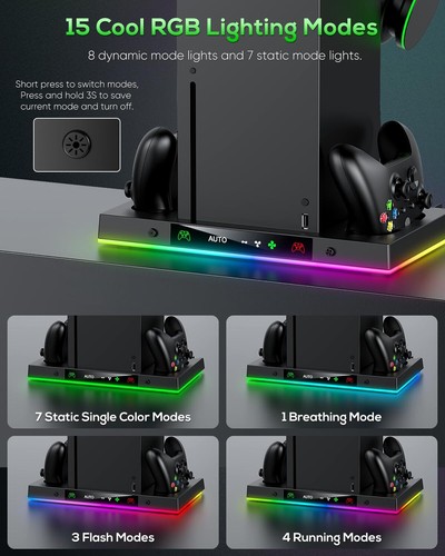 Ventilador de refrigeración automática y accesorio de base de carga para consola Xbox Series X - Imagen 6 de 11