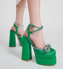 Women Ankle Strap Rhinestones High Heel Banquet Platform Fashion Show Sandals