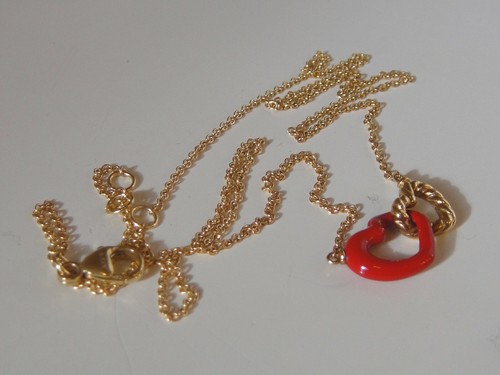 DAVID YURMAN 18K GOLD CABLE RED HEART 