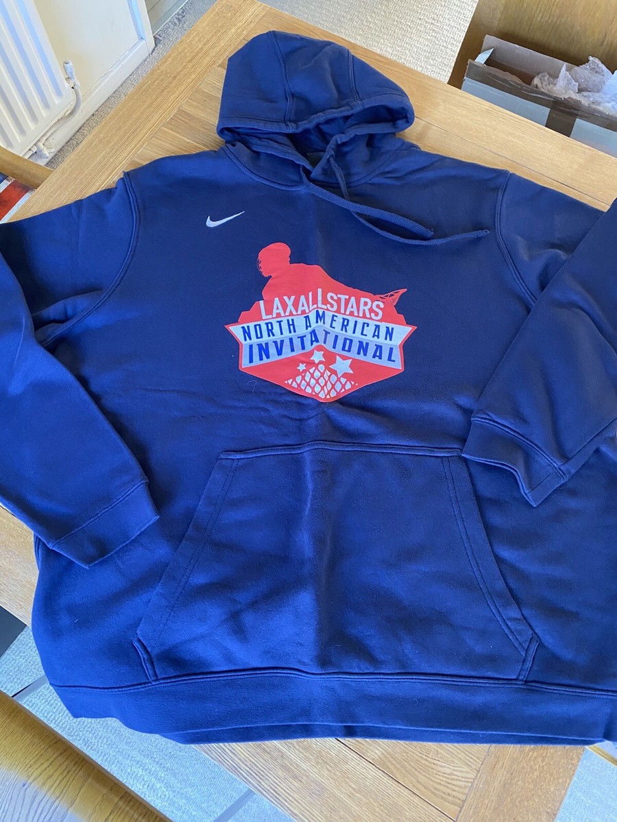 Nike Mens XXL Navy Hoodie Hoody Lacrosse Lax All Stars LASNAI
