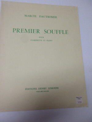 Marcel Duatremer Premier Souffle for Clarinet & Piano Sheet Music Henry Lemoine