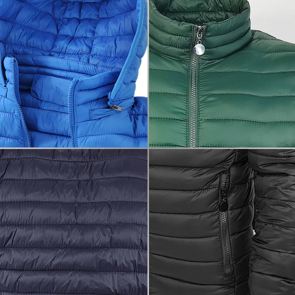 Piumino Uomo 100 Grammi Giubbotto Con Cappuccio Giacca Giubbino Invernale VEQUE - Immagine 4 di 4