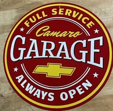 Camaro Garage 12" Metal Tin Aluminum Sign 