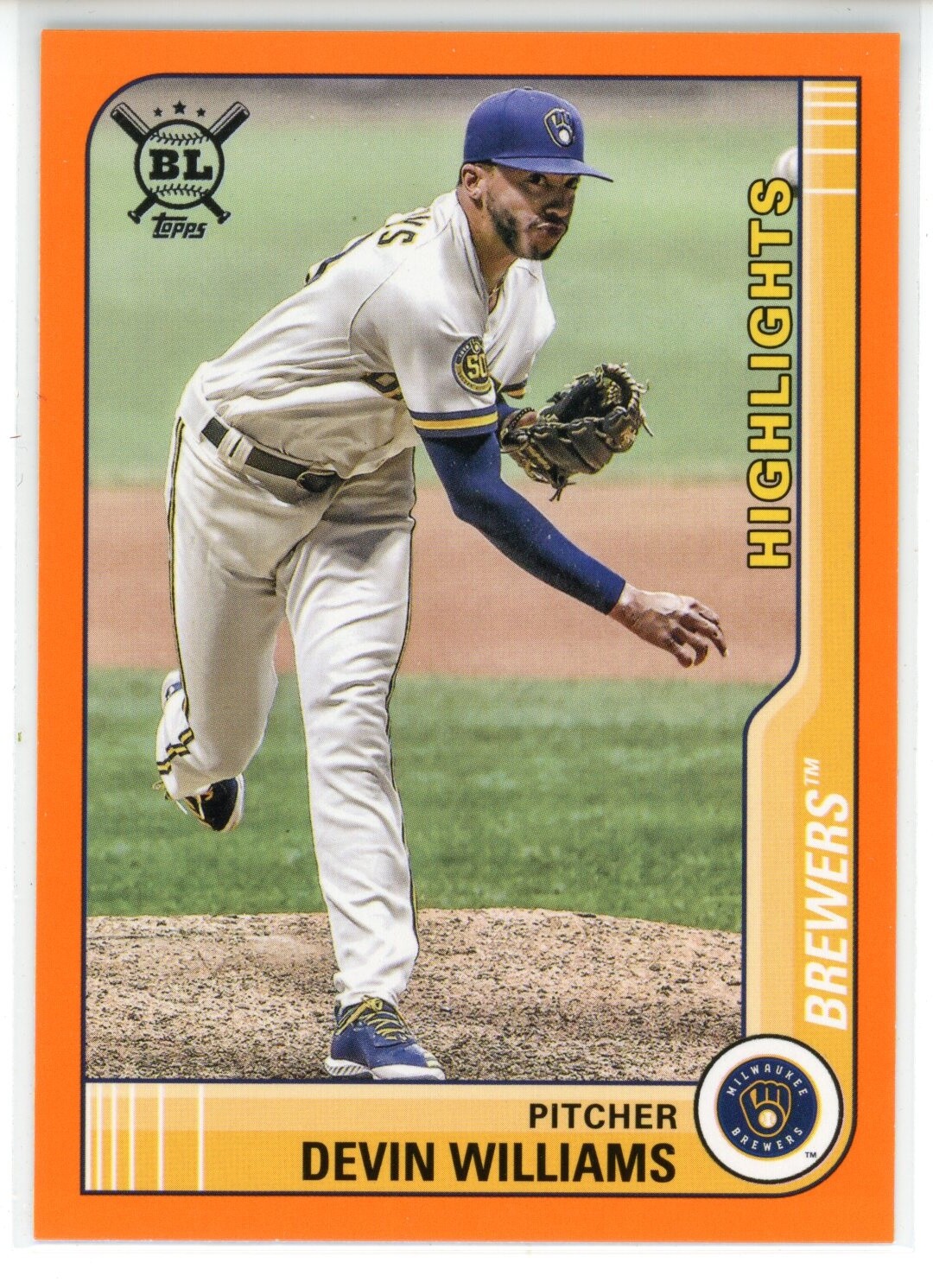 2021 Topps Big League Baseball Orange #291 Devin Williams HL (Brewers)
