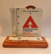 RARE Vtg Weyerhaeuser Lumber Co. Advertising Rain Gauge Recorder