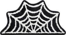Spider Web Bath Mat Gothic Halloween Bathroom Rug 16x30 Inch Black