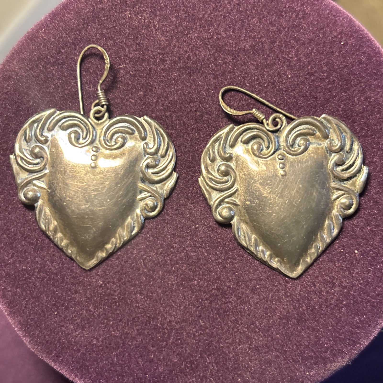 Heart  Sterling Silver Drop Dangle Hook Earrings … - image 3