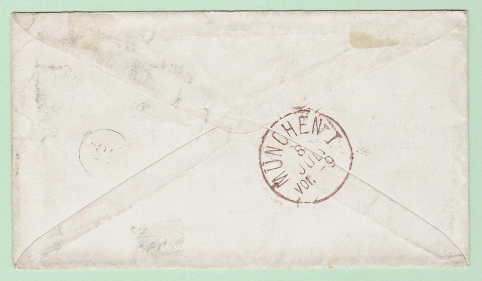 US #179 5c Taylor on 1878 [Ju24] Cover PHILADELPHIA via ENGLAND MüNCHEN BAVARIA - Image 2 of 2