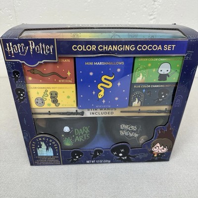 NEW Harry Potter Color Changing Cocoa Set: 2 Ceramic Mugs, 2 Stir Wands, 8 Mixes