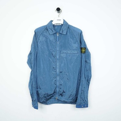 Stone Island Blue Packable Nylon Metal Overshirt - Medium